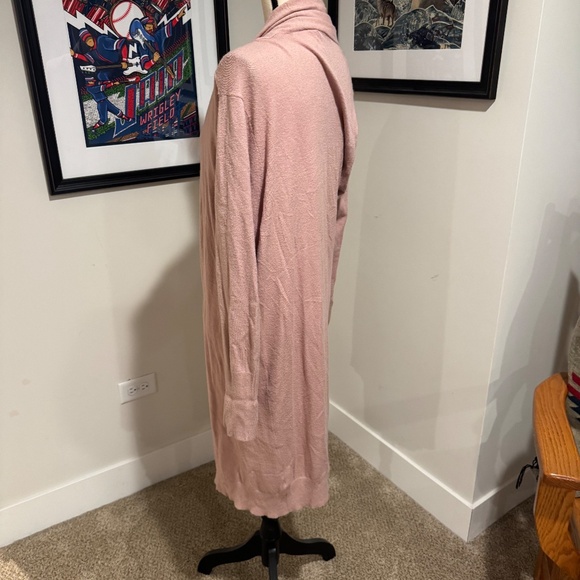 Leith Longline Open Front Duster Cardigan - Pink Sz L - Picture 3 of 3